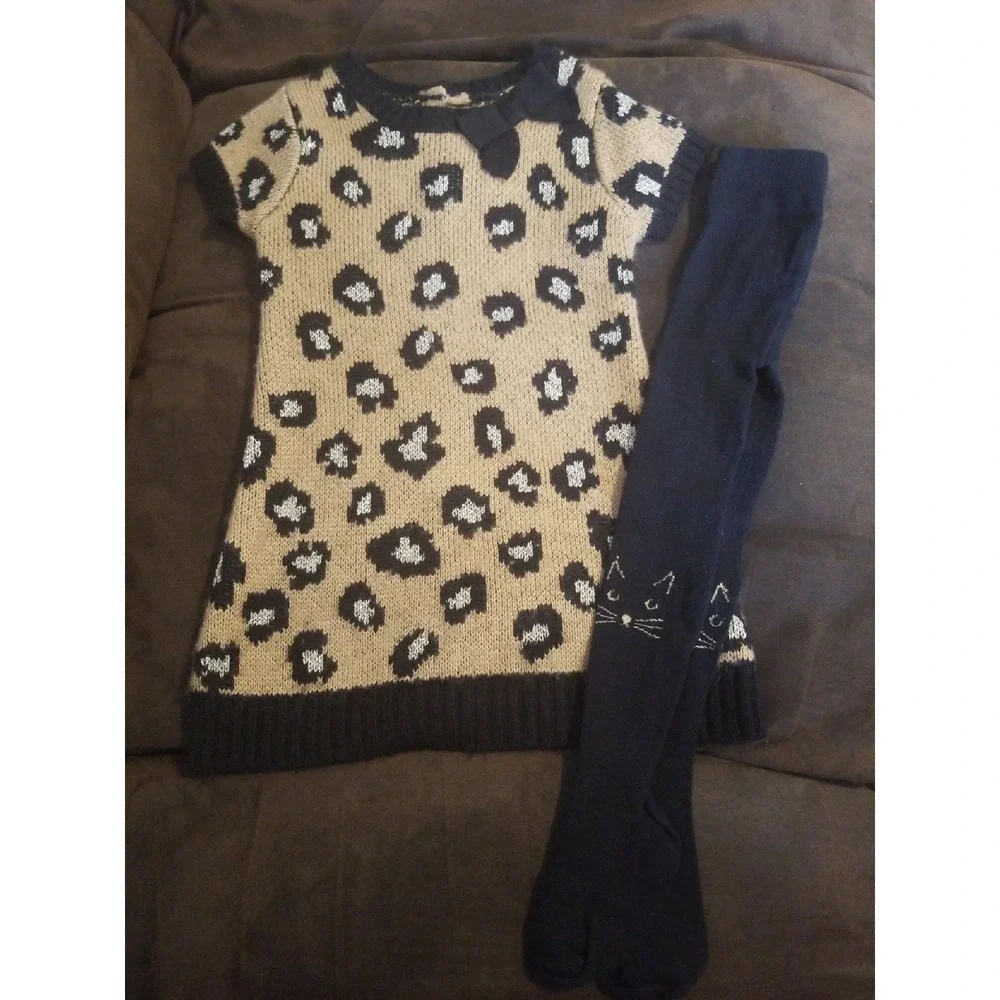 Gymboree right meow cat dress tights 2t